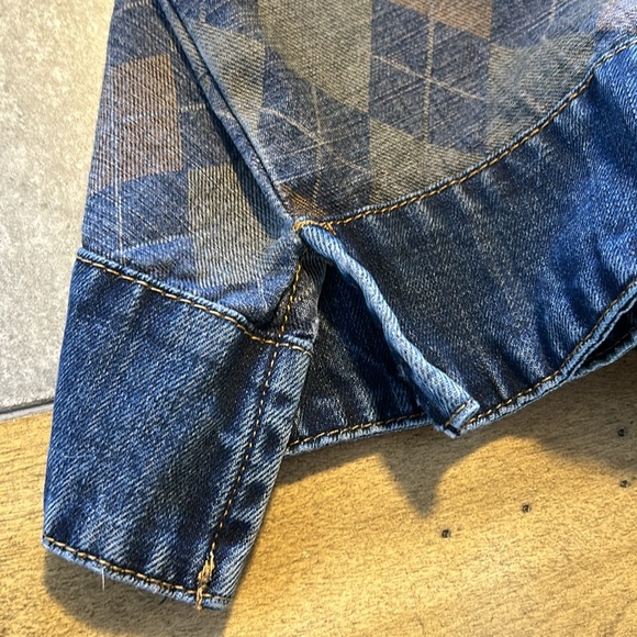 🎉HP🎉 Easel Argyle denim jacket size Small NWOT - Picture 6 of 8